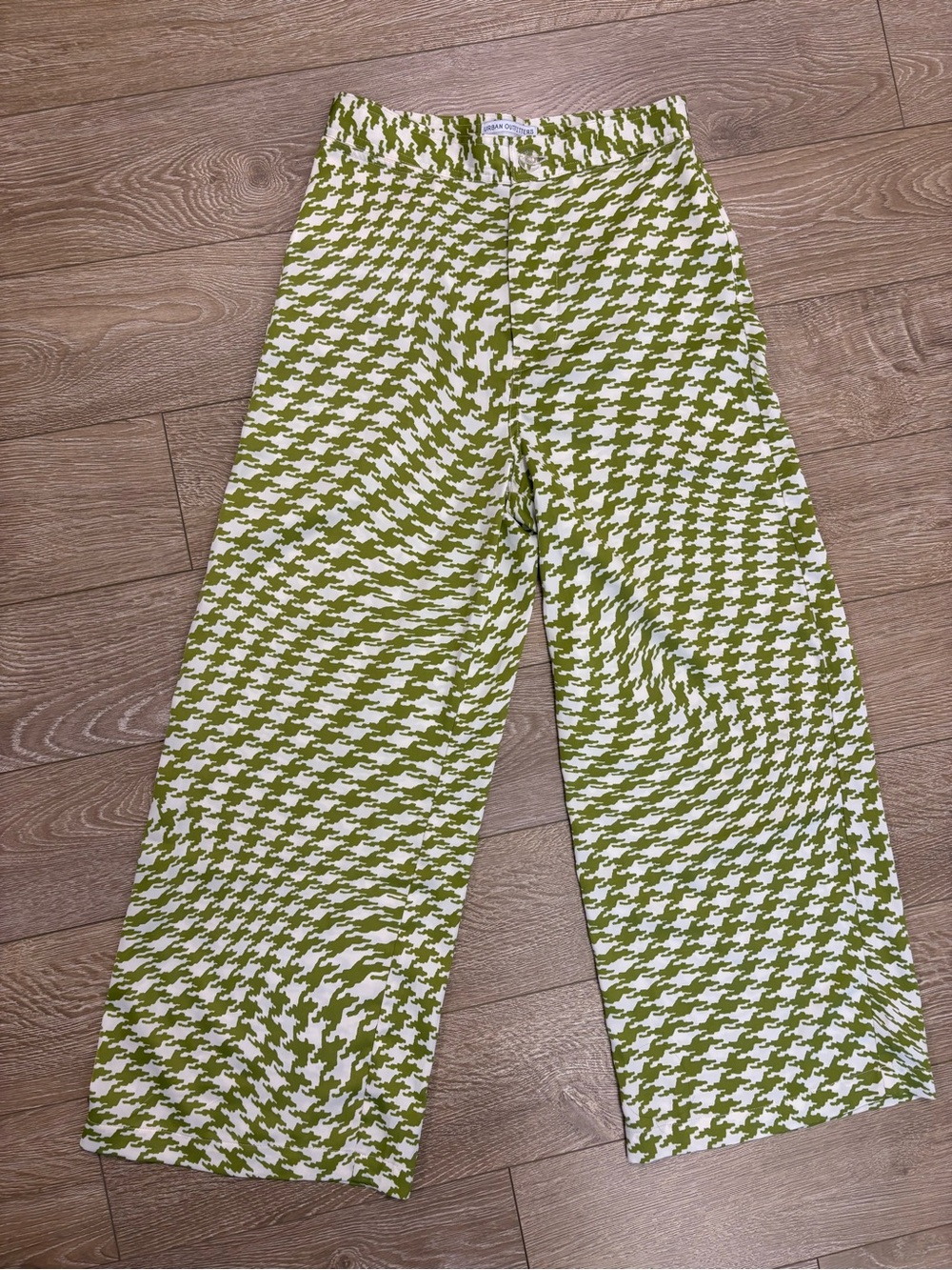 Urban Outfitters Green Check Wide Leg Pants - Picture 2 of 5